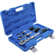 Jeu de cliquets réversible | extensible, inclinable | 6,3 mm (1/4") - 10 mm (3/8") - 12,5 mm (1/2") | 3 pièces