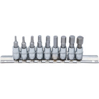 Jeu de douilles à embouts | 6,3 mm (1/4") | six pans intérieurs 3/32" - 3/8" | en pouce | 9 pièces