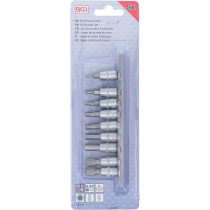 Jeu de douilles à embouts | 6,3 mm (1/4") | six pans intérieurs 3/32" - 3/8" | en pouce | 9 pièces