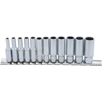 Jeu de douilles, douze pans, longues | 6,3 mm (1/4") | en pouces | 12 pièces