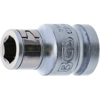 Adaptateur avec bille de retenue | 12,5 mm (1/2") | six pans intérieurs 10 mm (3/8")