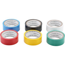 Bandes adhésives multicolore | 19 x 3,5 m | 6 pièces