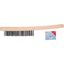 Brosse à main avec manche | fil d'acier | 5 rangées | 300 mm