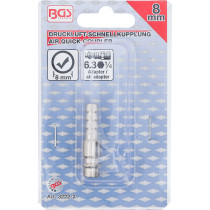Raccord rapide à air comprimé avec raccord de tuyau 8 mm