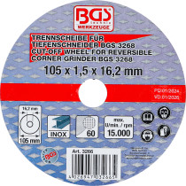 Disque à couper pour art. 3268 | Ø 105 x 1,5 x 16,2 mm