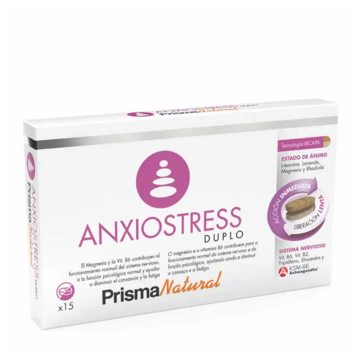 Prisma Natural Anxiostress Duplo 15 Bilayer Tablets