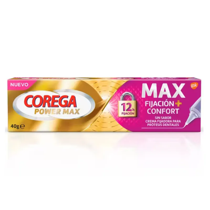 Corega Max Fijacion + Confort Sin Sabor 40g
