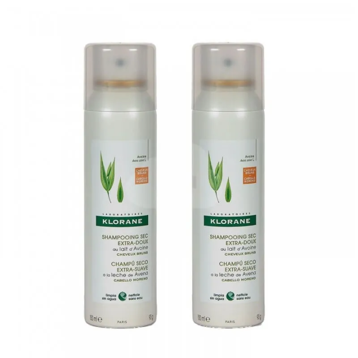 Klorane Shampoing Sec à l'Avoine Et Céramide Avec Couleur 2x150 ml