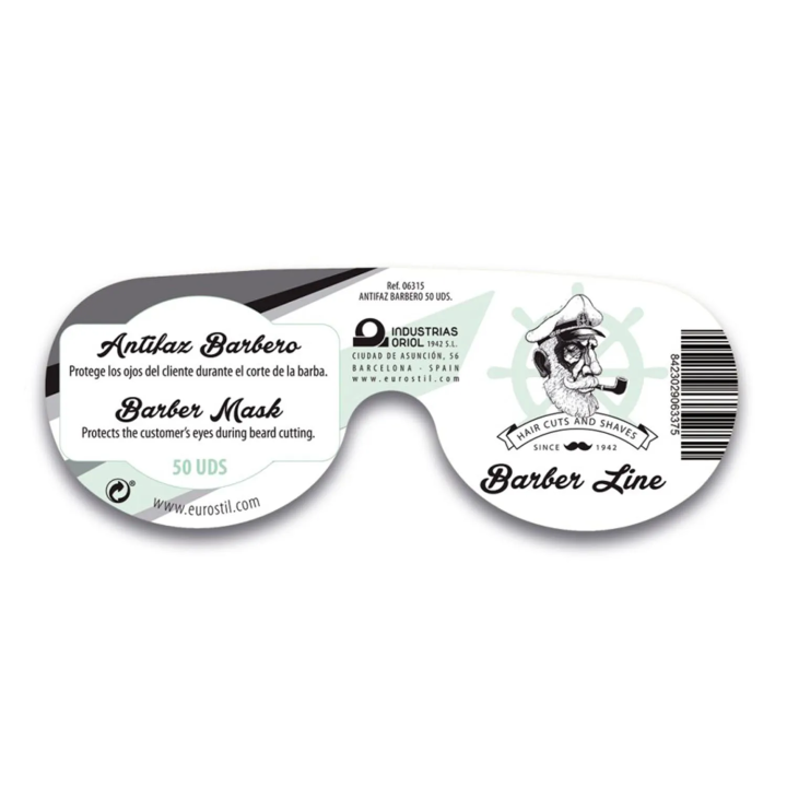Eurostil Barber Line Antifaz Barbero Negro Negro Pack 50un