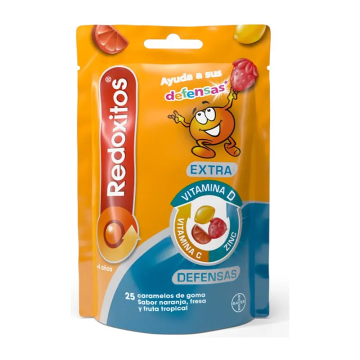 Redoxitos Extra Abwehrkräfte 25 Gummibonbons Geschmacksrichtungen Orange, Erdbeere Und Tropische Früchte