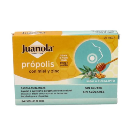Juanola Propoli Miele e Zinco 24 Pastiglie Gommose Gusto Eucalipto