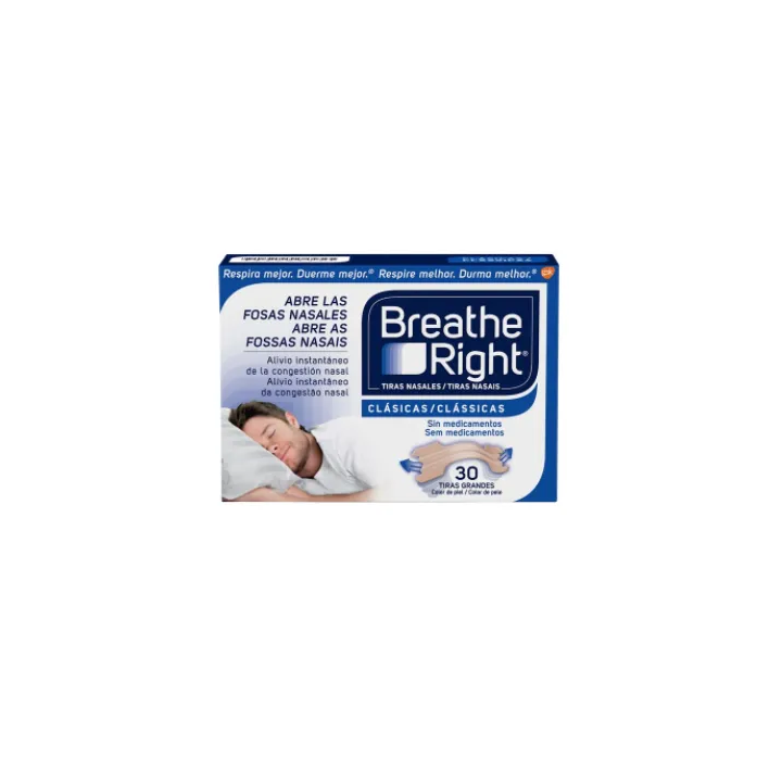 Breathe Right Tiras Nasales Grandes 30 Unidades 