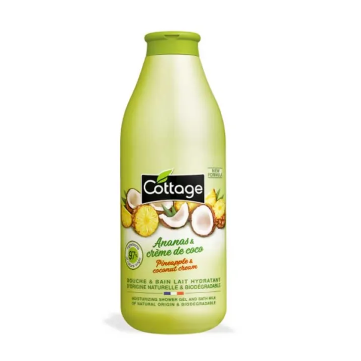 Cottage Ananas & Crème De Coco Douche & Bain Lait Hydratant 750ml