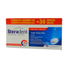 Steradent Triple Action Plus 90 Comprimés
