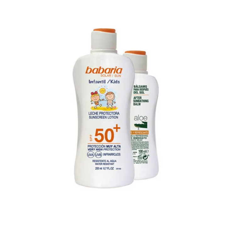 Babaria Sun Kids Sunscreen Lotion Water Resistant Spf50 200ml Set 2 Artikel