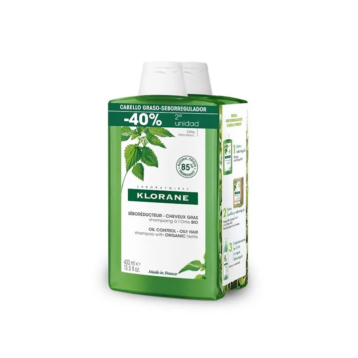 Klorane Duplo Nettle Shampoo 2x400ml