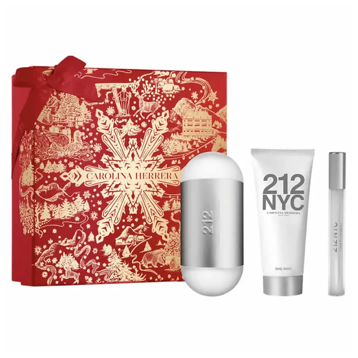 Carolina Herrera 212 Nyc Eau De Toilette Vaporisateur 100ml Coffret 3 Produits
