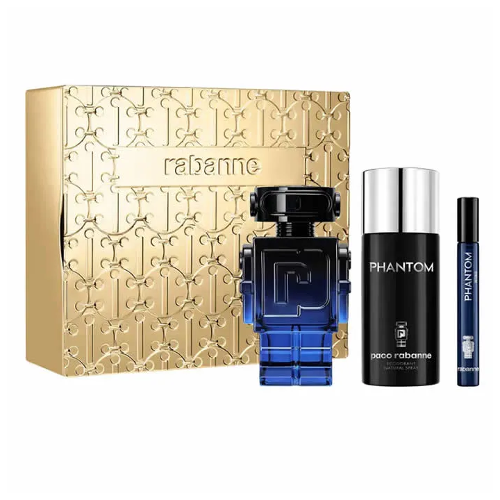 Paco Rabanne Phantom Intense Eau De Parfum Spray 100ml Coffret 3 Produits