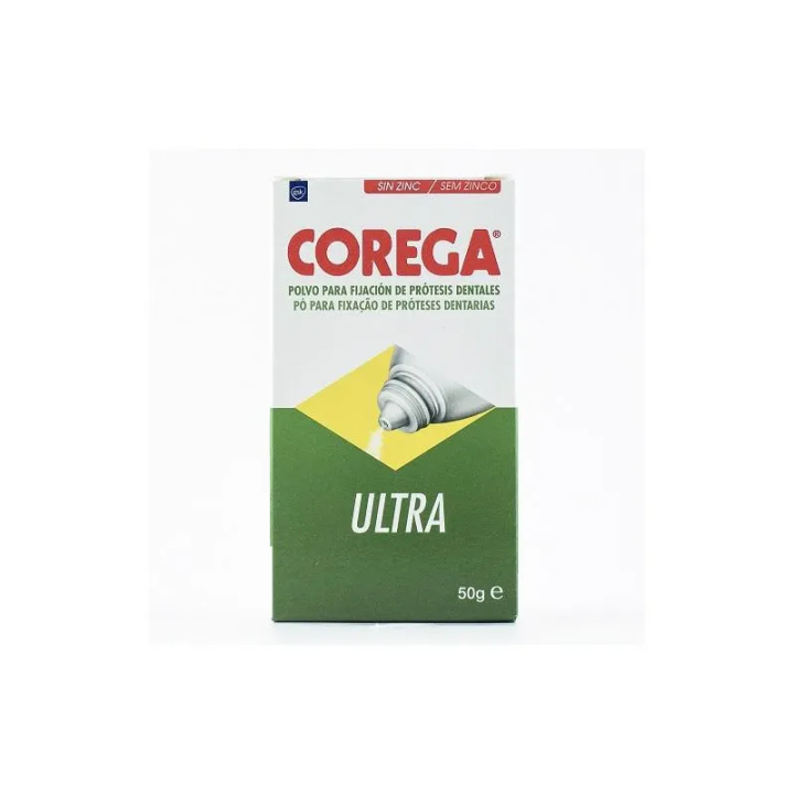 Corega Ultra Polvo Fijador Prótesis Dentales 50g