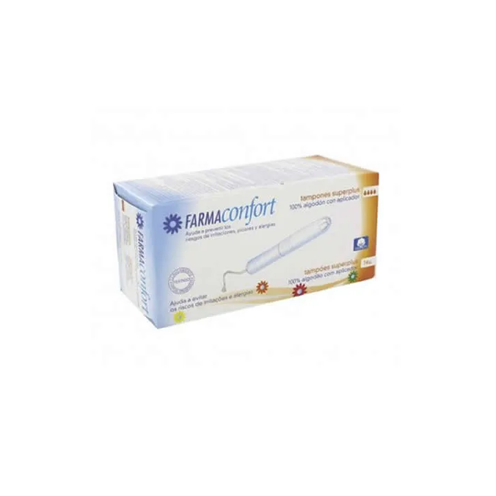 FarmaConfort Cotton Tampons With Applicator Size Superplus 14 Units