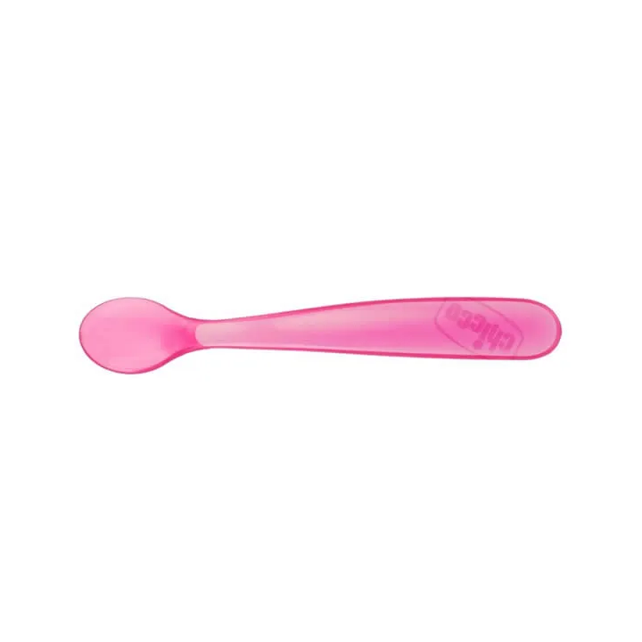 Chicco Duplo Cuchara Rosa Silicona Blanda 6m+ 2 Unidades