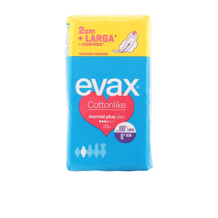 Evax Cottonlike Normal Plus Damenbinden Mit Flügeln 28 Einheiten