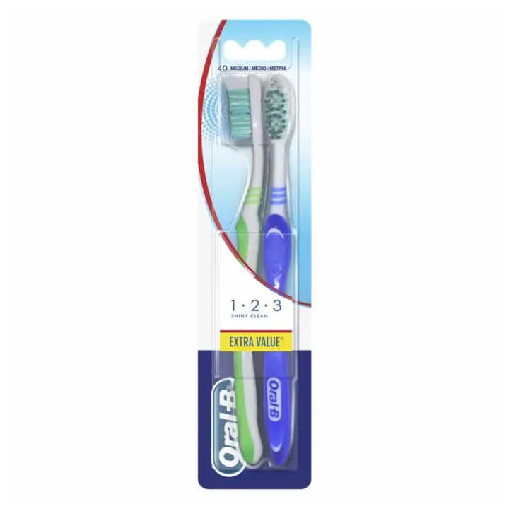 Oral-B Shiny Clean Zahnbürste Medium 2 Einheiten