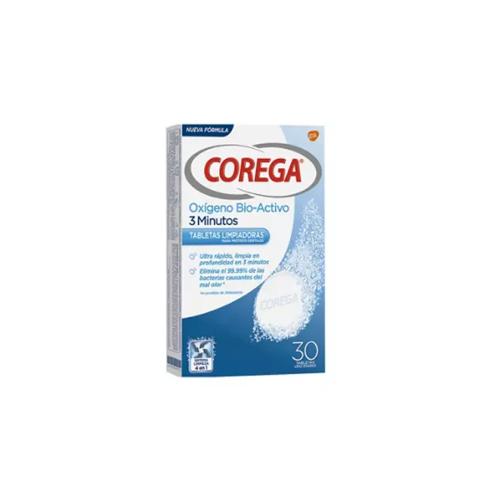 Corega Oxygène Actif 3 Minutes 30 Comprimés