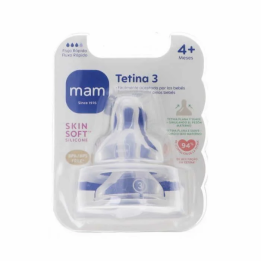Mam Tetina Skin Soft Silicona Flujo Rápido 4+Meses 2 Unidades