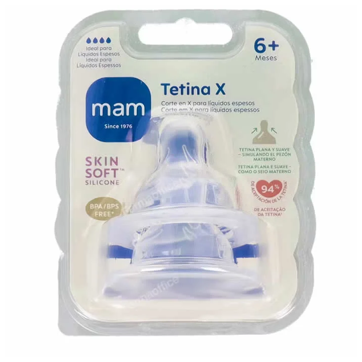 MAM SkinSoft Teat For Thick Liquids +6 Months 2 Units