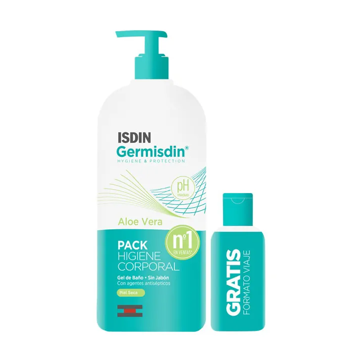 Isdin Germisdin Aloe Vera Gel Baño Sin Jabón 1000ml Set 2 Piezas