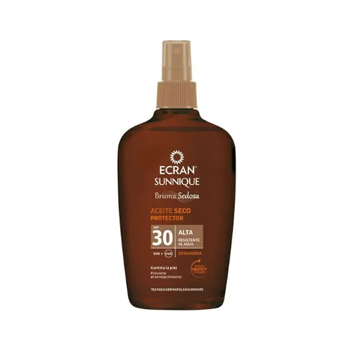Ecran Sunnique Seidiger Dunst Schützendes Trockenöl Spf30 100ml