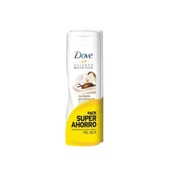 Dove Body Lotion Nutrición Esencial Vainilla Piel Seca 2x400ml