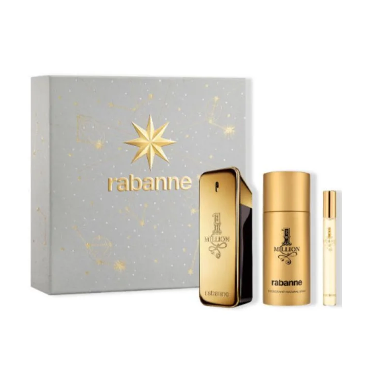 Rabanne 1 Million Eau De Toilette Spray 100ml Set 3 Pieces