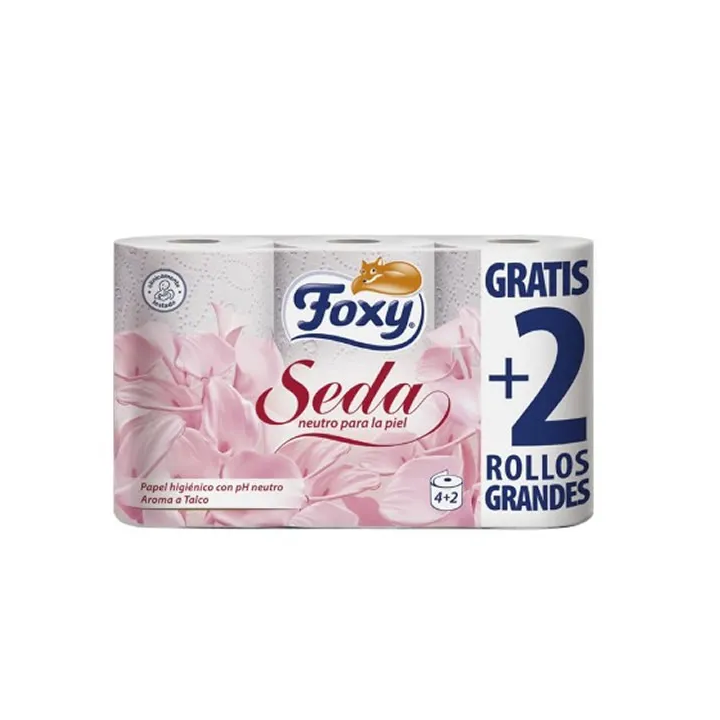 Foxy Silk Toilet Paper 3 Layers 4 + 2 Rolls