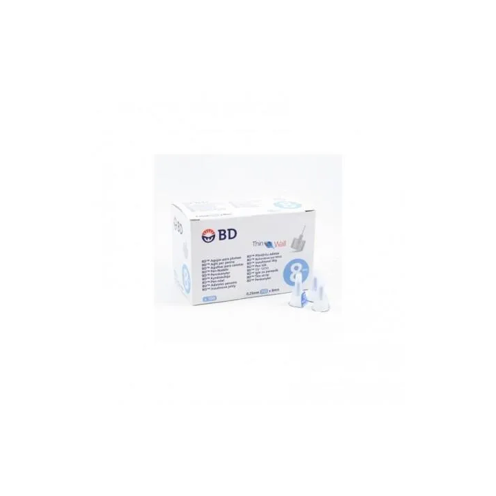Bd Aguja Para Plumas Thin Wall 0,25 X 8 Mm 100 Unidades Becton Dickinson