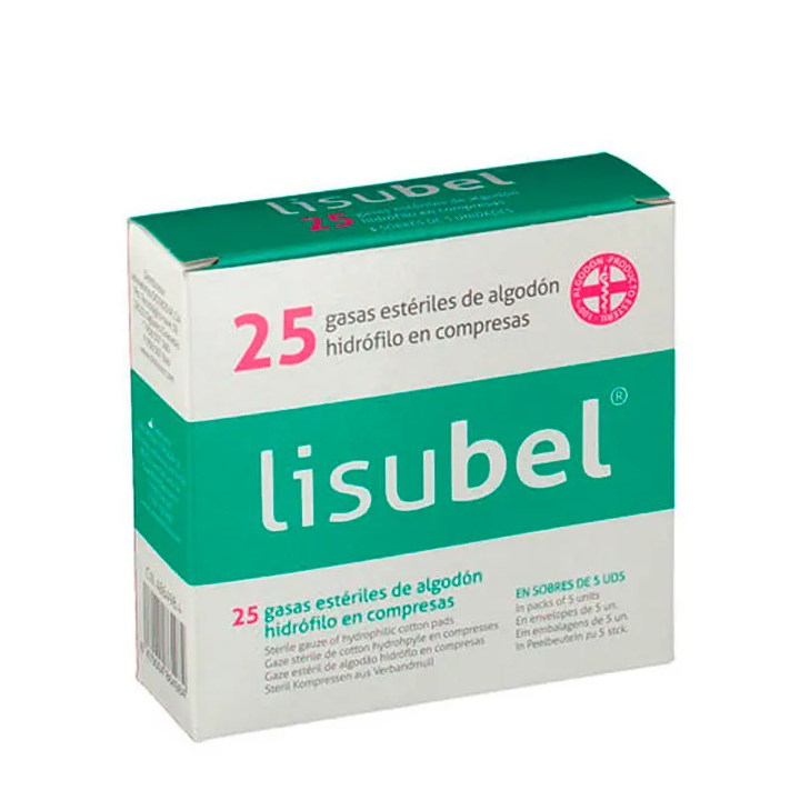 Lisubel Sterile Gaze Mullbinden Hydrofolic Baumwolle Kompressen 25U
