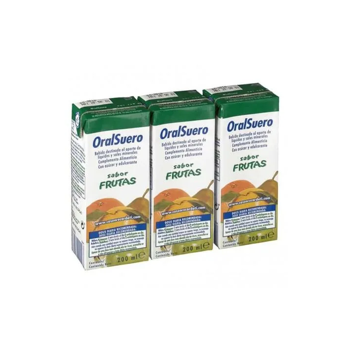 Bioral Casen Oralsuero Fruta Brik 200ml Pack 3 Unidades
