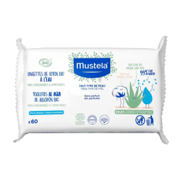 Mustela Lingettes D'eau En Coton Biologique 60U