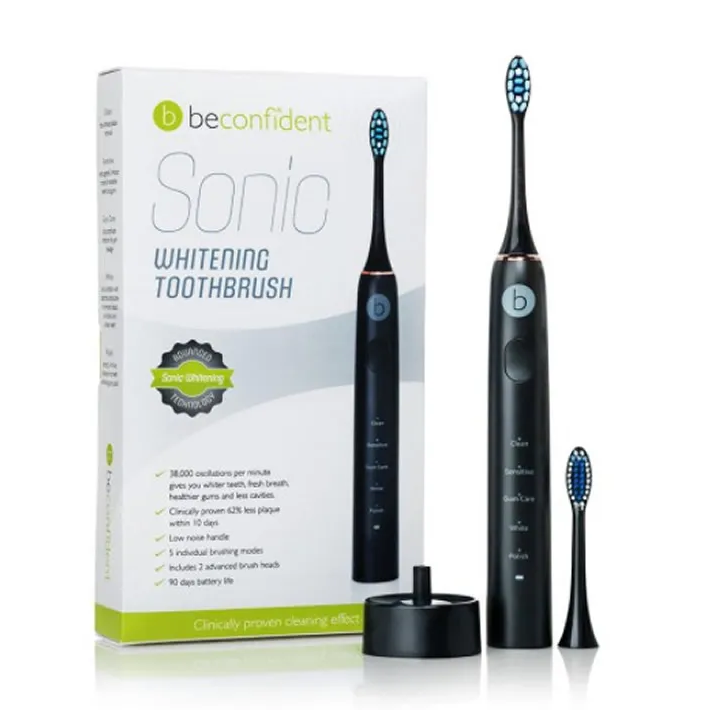 Beconfident Sonic Cepillo De Dientes Eléctrico Blanqueador Negro-Oro Rosa