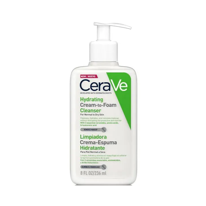 CeraVe Hydrating Cream-To-Foam Cleanser For Normal To Dry Skin 236ml