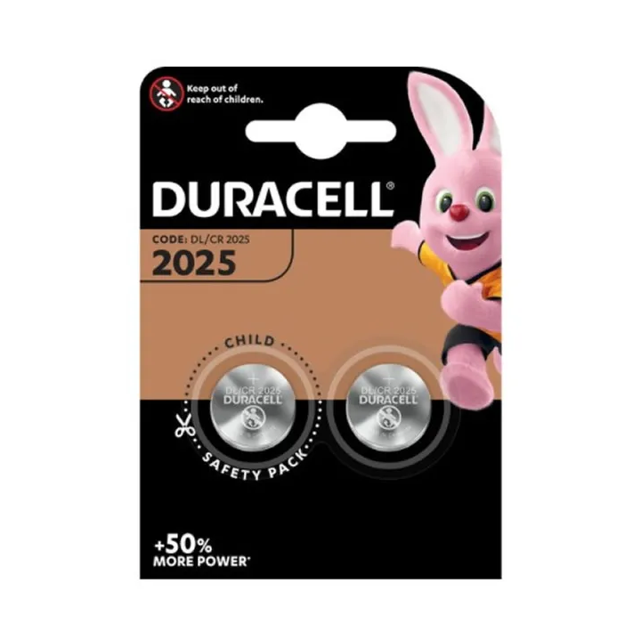 Duracell Lithium Button Battery 3V 2025 DL/CR2025 2 Units
