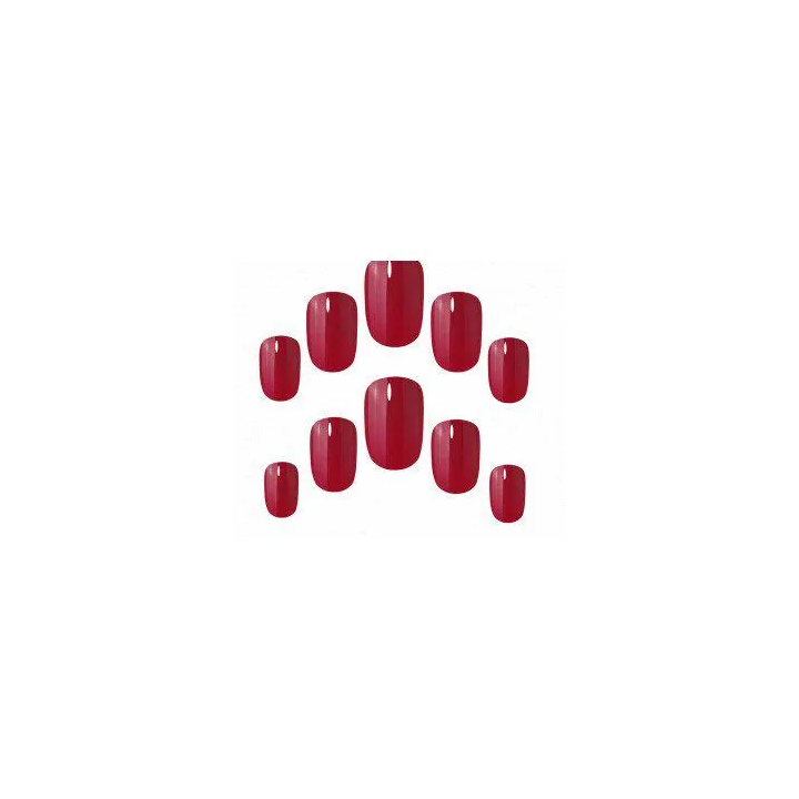 Elegant Touch Polished Colour 24 Nails With Glue Squoval Rich Red