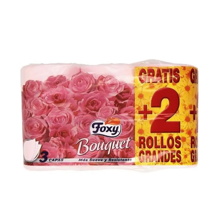 Foxy Bouquet Color Toilet Paper 3 Layers 4 + 2 Rolls