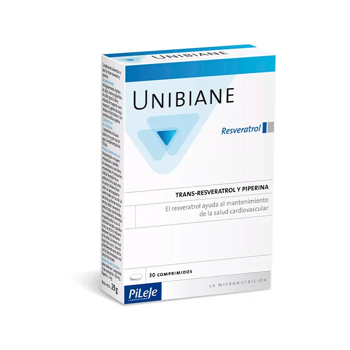 Pileje Unibiane Resveratrol 30 Cápsulas