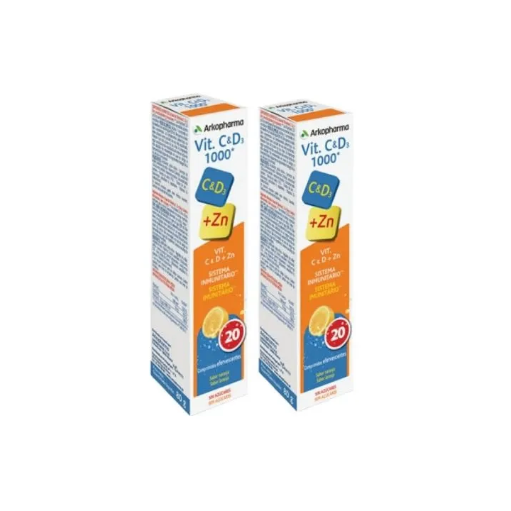 Arkopharma Vitamine C et D3 1000mg 2x20 Comprimés
