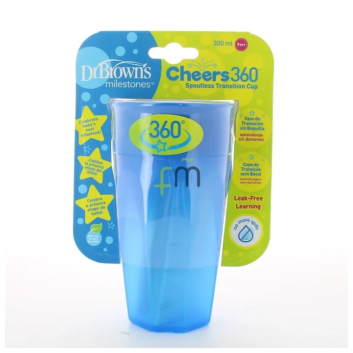 Gobelet 360 Sans Bec Verseur Bleu Sans Poignée 300ml