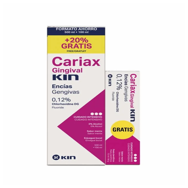 Kin Cariax Gingival Enjuague Bucal 600ml+Pasta Dentífrica 100ml