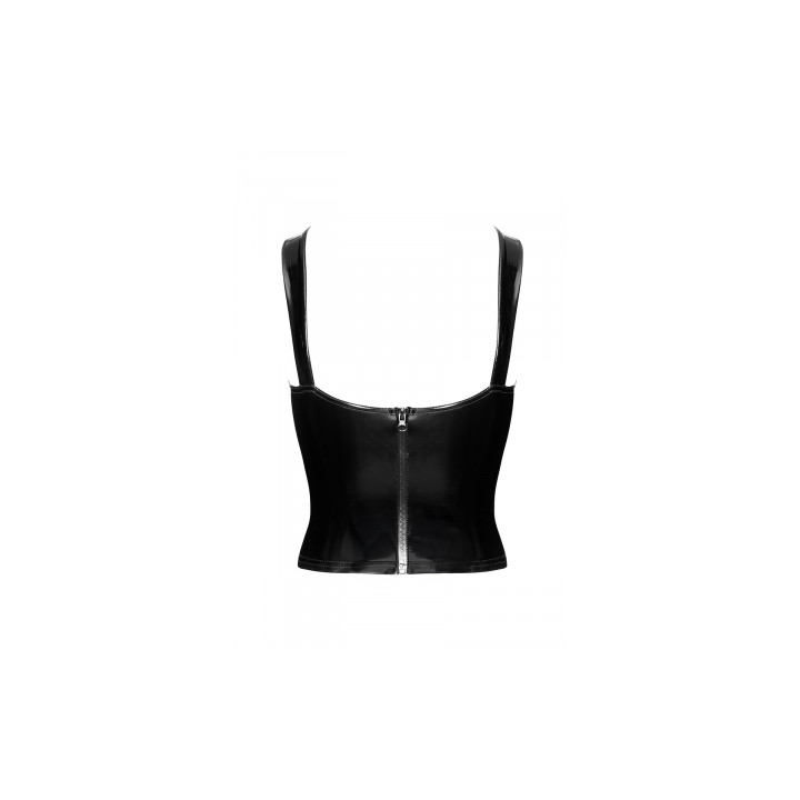 Corset en vinyle Dominae F379 - Noir Handmade