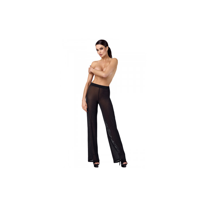 Pantalon en maille pailletée Onyx F374 - Noir Handmade